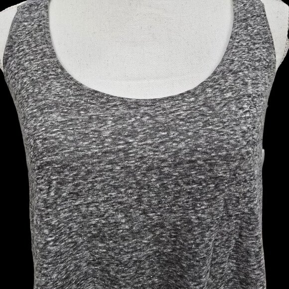 Hollister ✦ Scoop Neck Lace-Back Tank Top ✦ Heather Gray Cotton Blend L - Picture 6 of 10